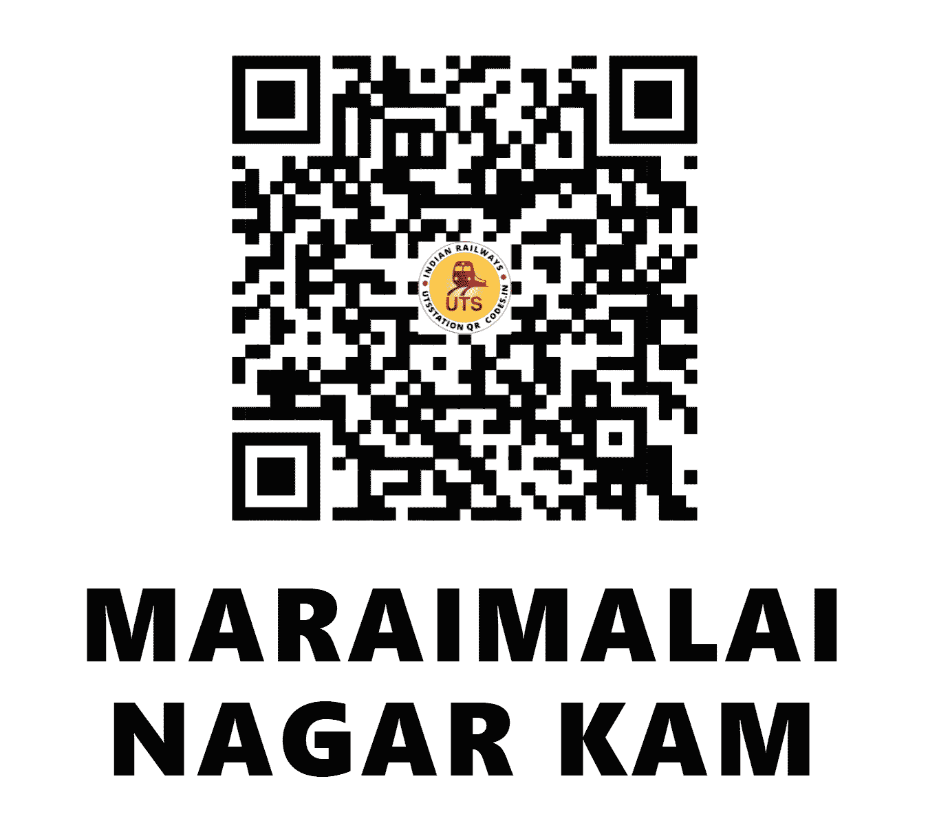 UTS QR Code for MARAIMALAI NAGAR KAM - MMNK - SR (TAMIL NADU)